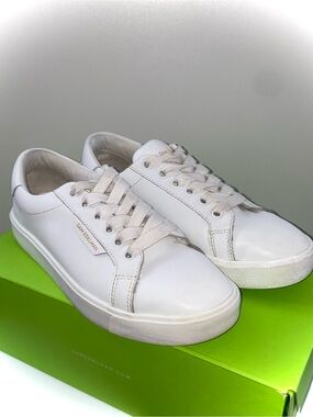 Sam Edelman White Leather Low-Top Sneakers